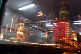 HONG KONG - JANUARY 17:  A view of the illuminated Victoria Waterfront from a passing boat January 17, 2004 in Hong Kong. Hong Kong will hold a nightly lightshow at the harbor in its latest effort to boost tourism, which has seen a decline due to last year's outbreak of Severe Acute Respiratory Syndrome (SARS).  (Photo by Getty Images)