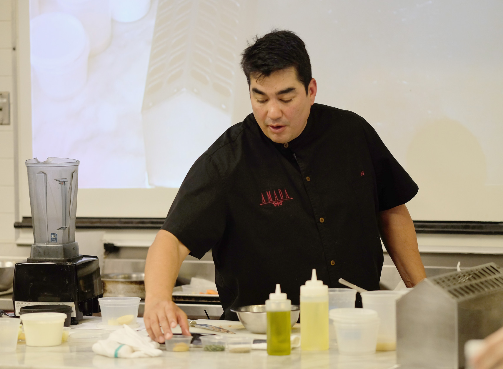 NEW YORK, NY - APRIL 17:  Chef Jose Garces leads the Seasonal Vegetables-Spanish Lens class at The 8th Annual New York Culinary Experience Presented By New York Magazine And The International Culinary Center - Day 2 at New York Culinary Experience on April 17, 2016 in New York City.  (Photo by Neilson Barnard/Getty Images for the New York Culinary Experience )