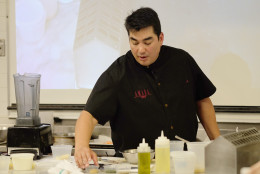 NEW YORK, NY - APRIL 17:  Chef Jose Garces leads the Seasonal Vegetables-Spanish Lens class at The 8th Annual New York Culinary Experience Presented By New York Magazine And The International Culinary Center - Day 2 at New York Culinary Experience on April 17, 2016 in New York City.  (Photo by Neilson Barnard/Getty Images for the New York Culinary Experience )