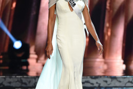 LAS VEGAS, NV - JUNE 01:  Miss Georgia USA Emanii Davis competes in the evening gown competition during the 2016 Miss USA pageant preliminary competition at T-Mobile Arena on June 1, 2016 in Las Vegas, Nevada. The 2016 Miss USA will be crowned on June 5 in Las Vegas.  (Photo by Ethan Miller/Getty Images)