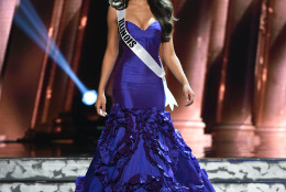 LAS VEGAS, NV - JUNE 01:  Miss Illinois USA Zena Malak competes in the evening gown competition during the 2016 Miss USA pageant preliminary competition at T-Mobile Arena on June 1, 2016 in Las Vegas, Nevada. The 2016 Miss USA will be crowned on June 5 in Las Vegas.  (Photo by Ethan Miller/Getty Images)