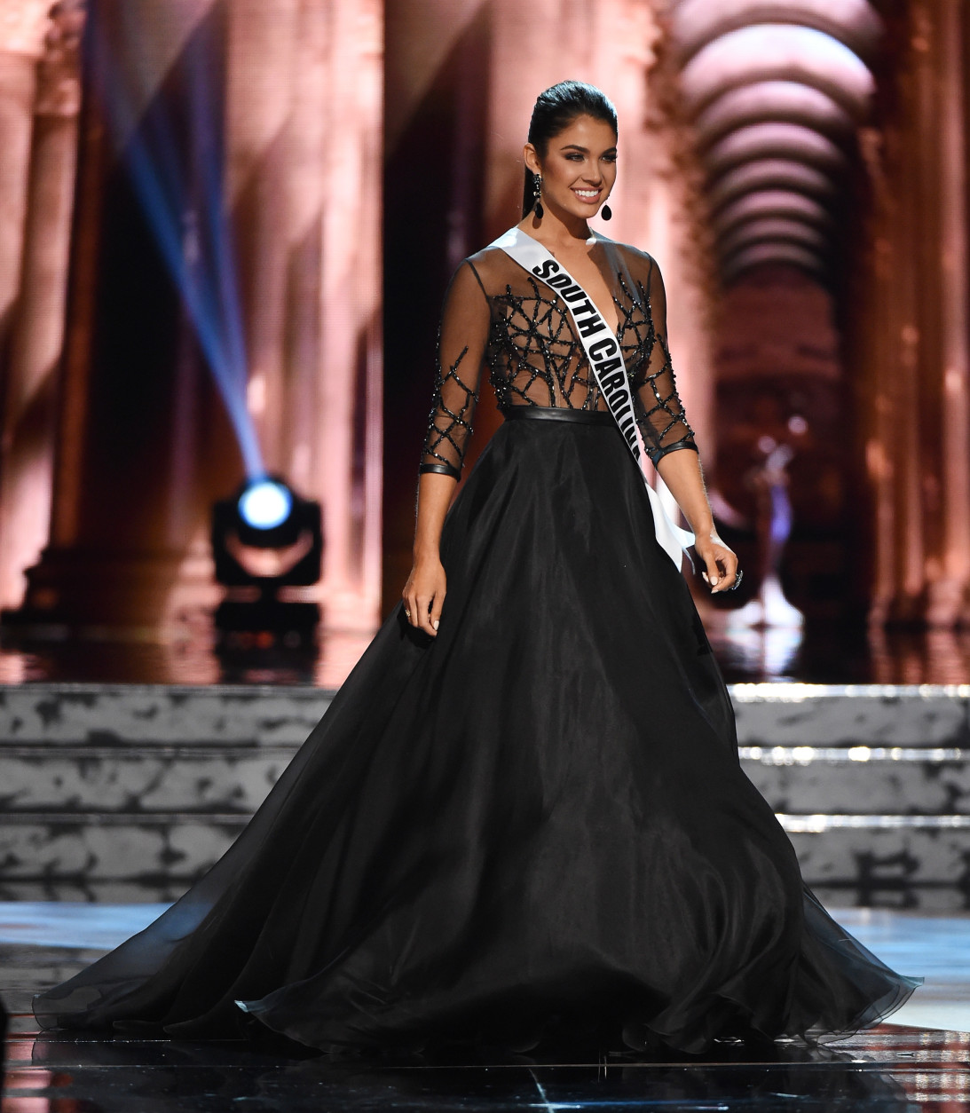 LAS VEGAS, NV - JUNE 01:  Miss South Carolina USA Leah Lawson competes in the evening gown competition during the 2016 Miss USA pageant preliminary competition at T-Mobile Arena on June 1, 2016 in Las Vegas, Nevada. The 2016 Miss USA will be crowned on June 5 in Las Vegas.  (Photo by Ethan Miller/Getty Images)