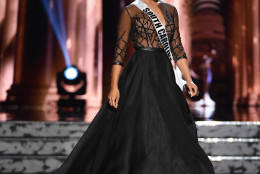 LAS VEGAS, NV - JUNE 01:  Miss South Carolina USA Leah Lawson competes in the evening gown competition during the 2016 Miss USA pageant preliminary competition at T-Mobile Arena on June 1, 2016 in Las Vegas, Nevada. The 2016 Miss USA will be crowned on June 5 in Las Vegas.  (Photo by Ethan Miller/Getty Images)