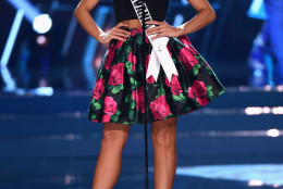 LAS VEGAS, NV - JUNE 05:  Miss Pennsylvania USA 2016 Elena LaQuatra stands onstage during the 2016 Miss USA pageant at T-Mobile Arena on June 5, 2016 in Las Vegas, Nevada.  (Photo by Ethan Miller/Getty Images)