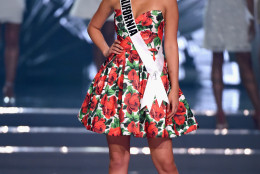 LAS VEGAS, NV - JUNE 05:  Miss California USA 2016 Nadia Mejia is named a top 15 finalist during the 2016 Miss USA pageant at T-Mobile Arena on June 5, 2016 in Las Vegas, Nevada.  (Photo by Ethan Miller/Getty Images)