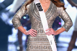 LAS VEGAS, NV - JUNE 05:  Miss Ohio USA 2016 Megan Wise is named a top 15 finalist during the 2016 Miss USA pageant at T-Mobile Arena on June 5, 2016 in Las Vegas, Nevada.  (Photo by Ethan Miller/Getty Images)