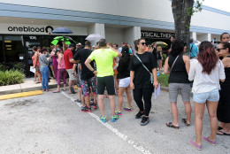 ORLANDO, FLORIDA - JUNE 12:  Long lines of people wait at the OneBlood Donation Center to donate blood for the injured victims of the Pulse nightclub shooting on June 12, 2016 in Orlando, Florida. The suspected shooter, Omar Mateen, was shot and killed by police. 50 people are reported dead and 53 were injured in what is now the worst mass shooting in U.S. history. (Photo by Gerardo Mora/Getty Images)