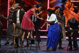 NEW YORK, NY - JUNE 12:  The cast of "The Color Purple" performs onstage during the 70th Annual Tony Awards at The Beacon Theatre on June 12, 2016 in New York City.  (Photo by Theo Wargo/Getty Images for Tony Awards Productions)