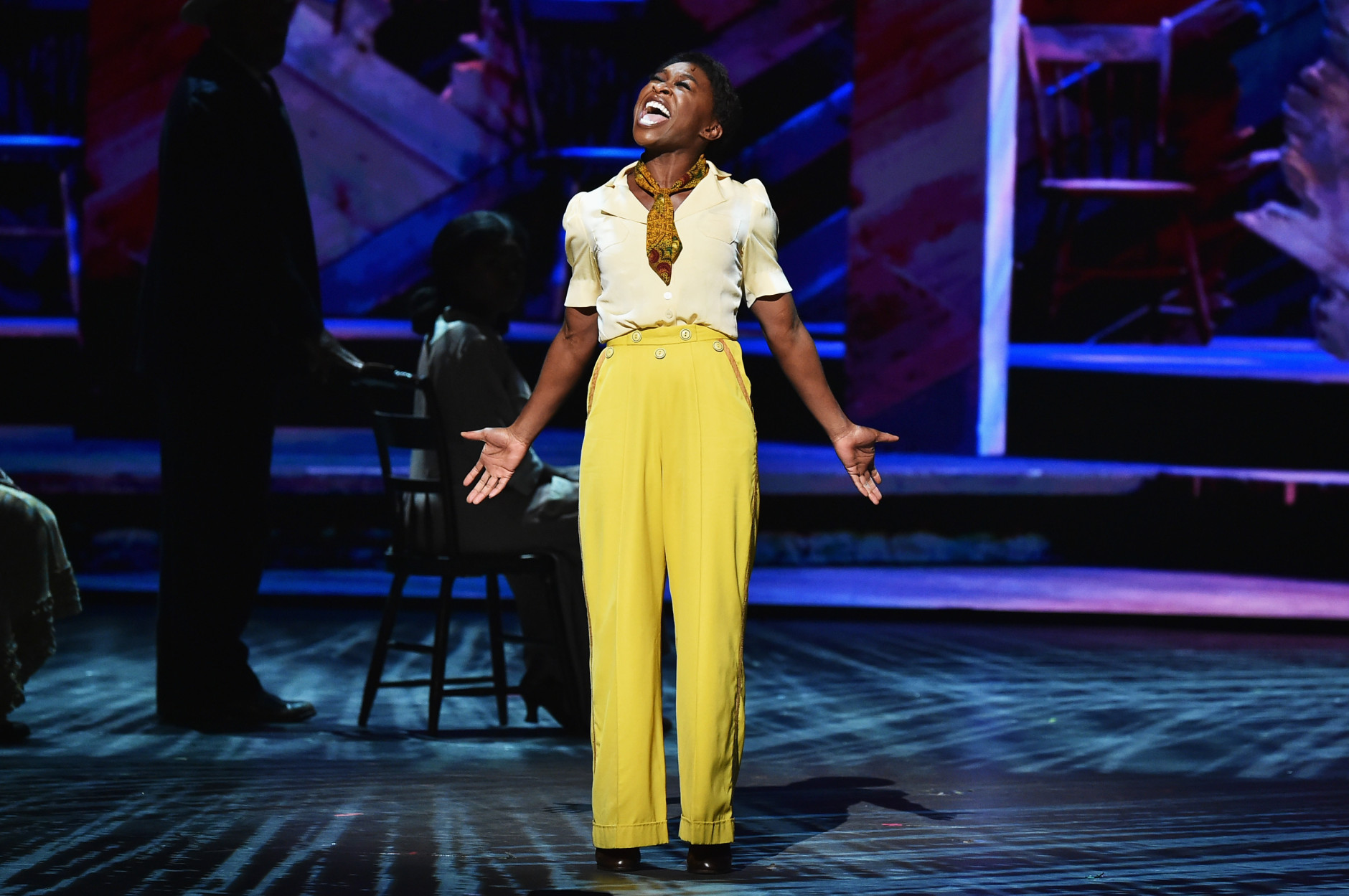 NEW YORK, NY - JUNE 12:  Cynthia Erivo of "The Color Purple" performs onstage during the 70th Annual Tony Awards at The Beacon Theatre on June 12, 2016 in New York City.  (Photo by Theo Wargo/Getty Images for Tony Awards Productions)