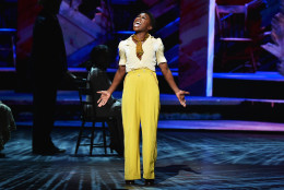NEW YORK, NY - JUNE 12:  Cynthia Erivo of "The Color Purple" performs onstage during the 70th Annual Tony Awards at The Beacon Theatre on June 12, 2016 in New York City.  (Photo by Theo Wargo/Getty Images for Tony Awards Productions)