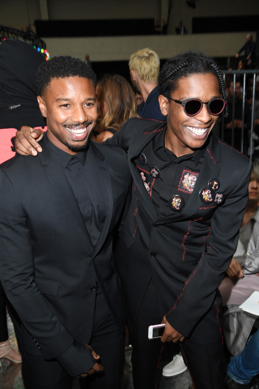 PARIS, FRANCE - JUNE 25:  Michael B. Jordan and A$AP Rocky attend the Dior Homme Menswear Spring/Summer 2017 show as part of Paris Fashion Week on June 25, 2016 in Paris, France.  (Photo by Pascal Le Segretain/Getty Images)
