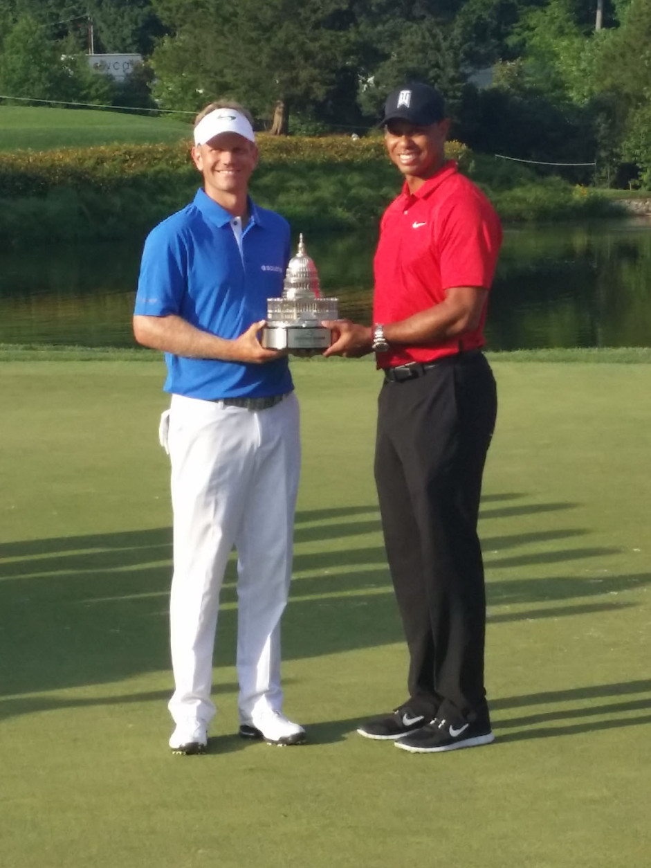 Billy Hurley III and Tiger Woods. (WTOP/J. Brooks)
