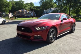 The look of the Mustang is aggressive and not as retro as before. (WTOP/Mike Parris)