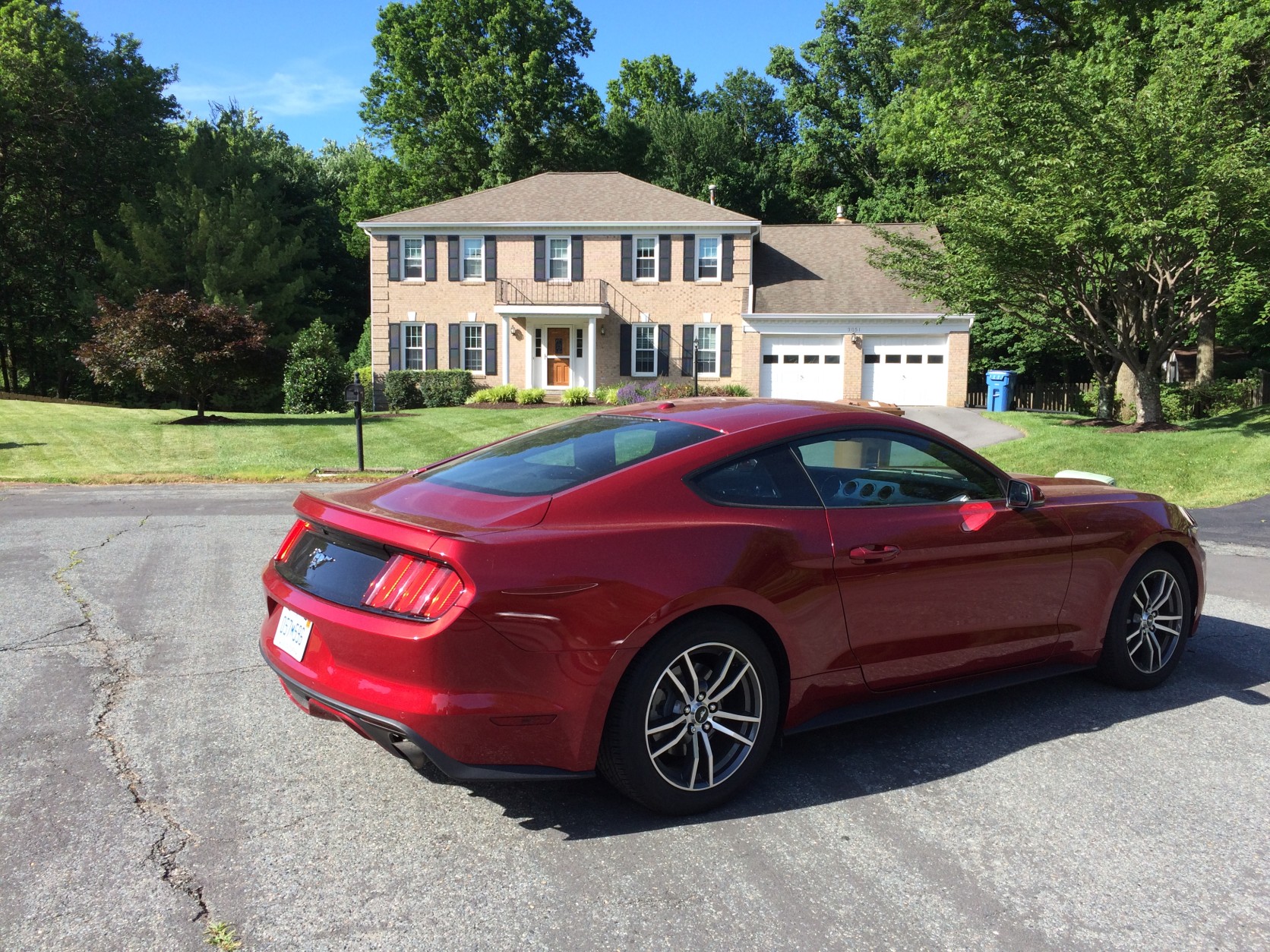 Even though it has an updated look, it still says Mustang and has the high hood line and low-slung coupe profile not to mention the signature tail lights. (WTOP/Mike Parris)