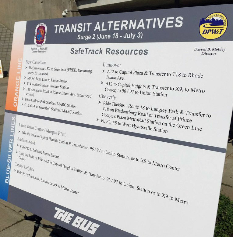 Prince George's County commuters can take one of these bus alternatives to avoid the upcoming Metro track closure between Eastern Market and Benning Road and Minnesota Avenue. (WTOP/Neal Augenstein)