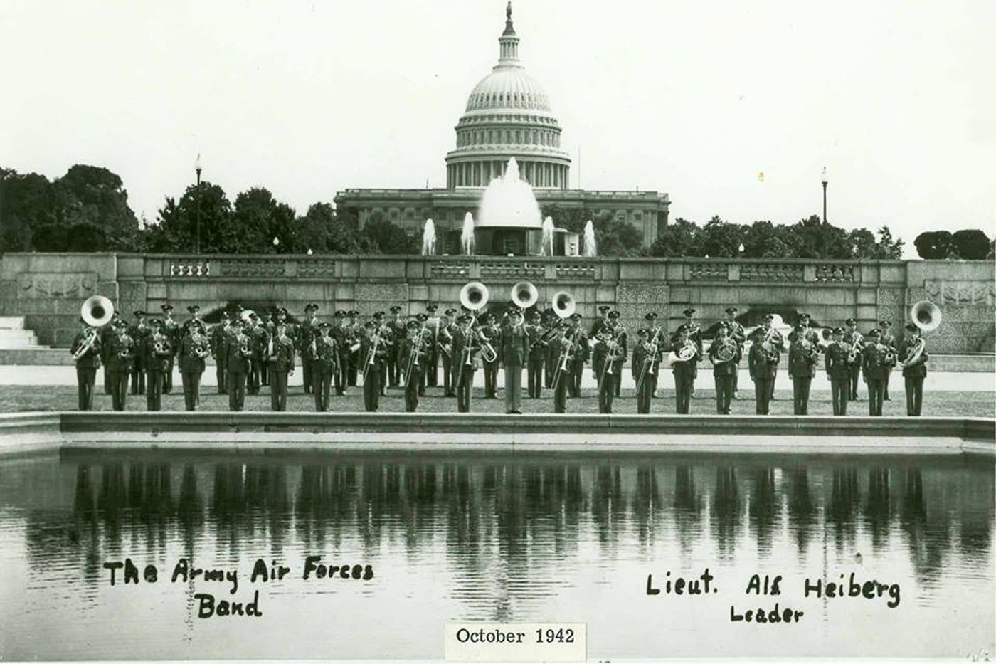 The U.S. Air Force Band in 1942 performing in front of the U.S. Capitol. (Courtesy U.S. Air Force Band)