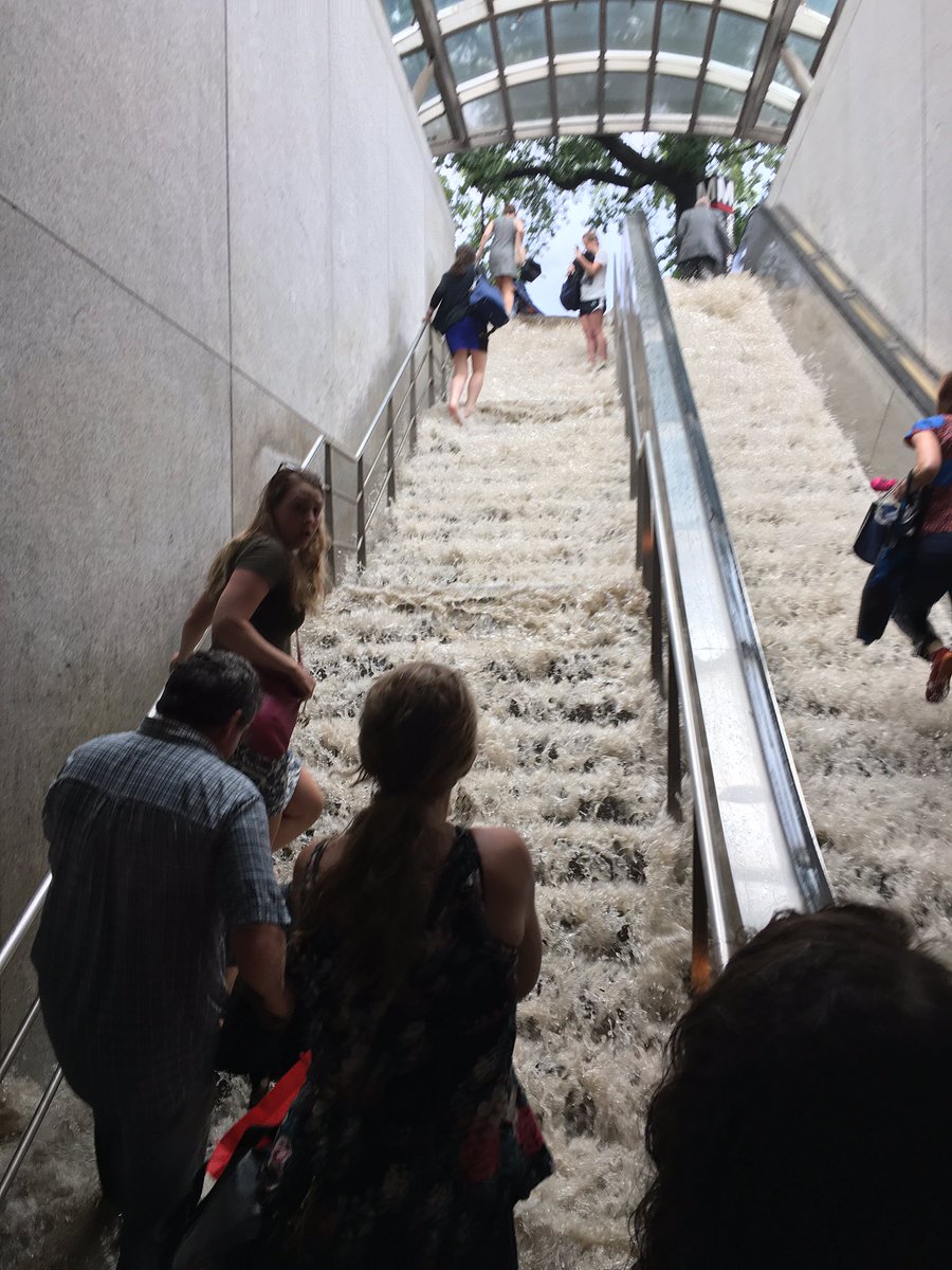 Flooding caused Metro's Cleveland Park station to close Tuesday. (Courtesy Christin Fernandez)