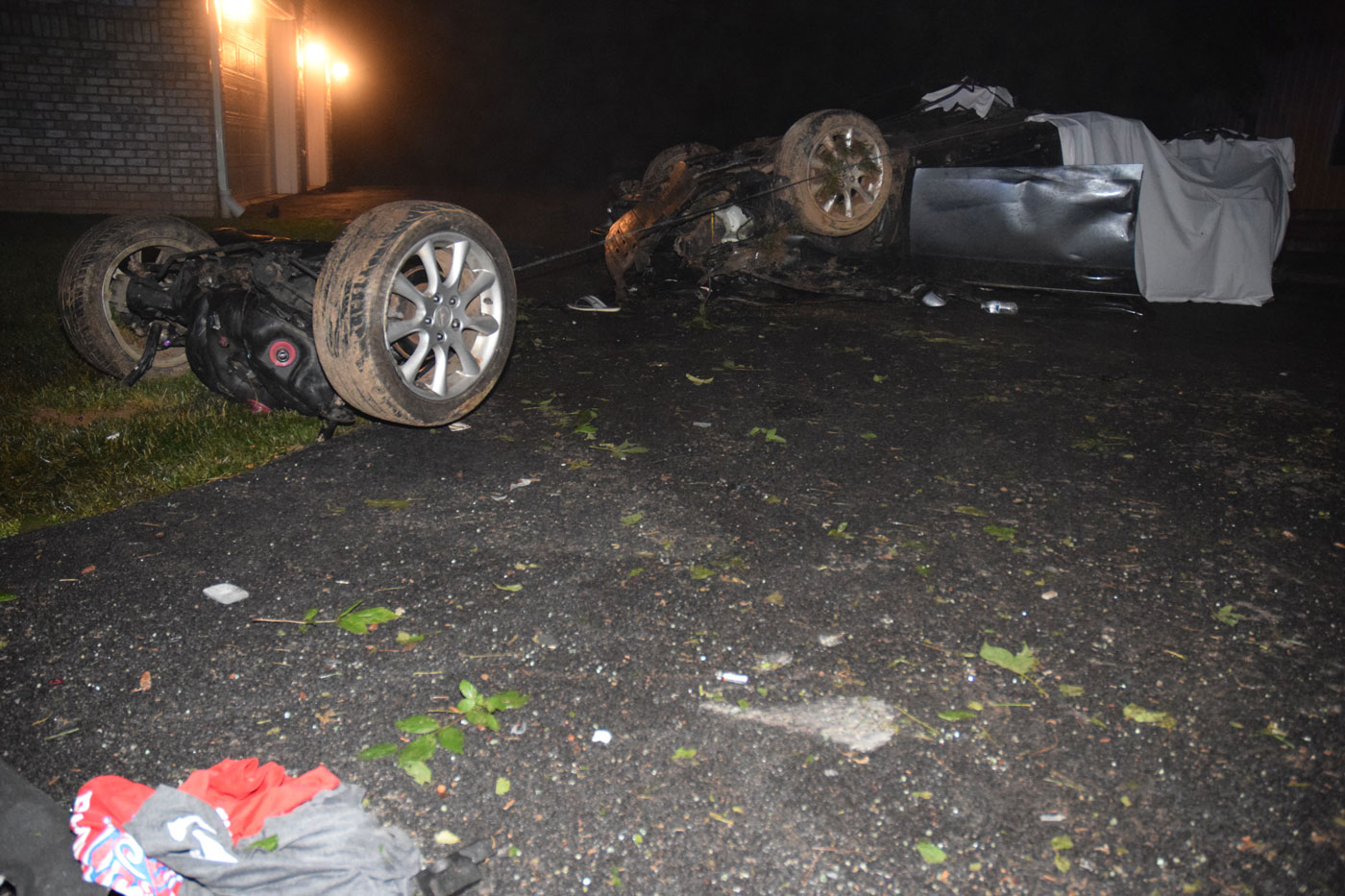 The scene of the crash on the night of June 25, 2015 that killed two teenagers — Calvin Li and Alexander Murk. (Courtesy Montgomery County State's Attorney's Office)