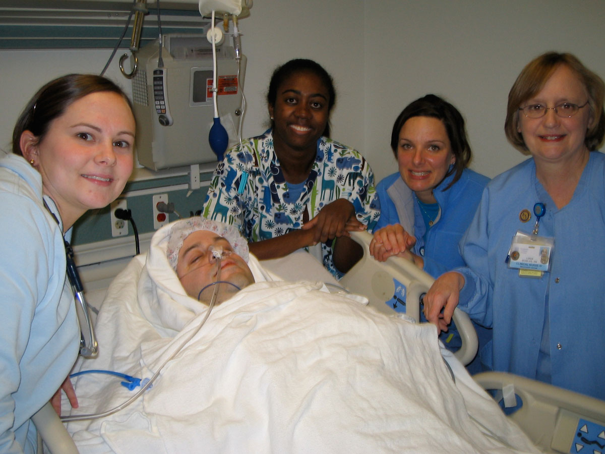 Miles Fawcett and the team at MedStar Georgetown University Hospital. (Courtesy the Fawcett family)