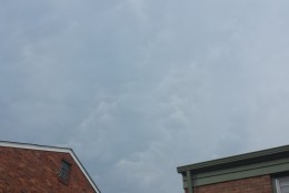 Mammatus clouds in advance of thunderstorm in Fairfax city on June 16, 2016. (WTOP/Matt Ritter)