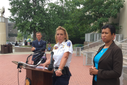 Last week, D.C. police Chief Cathy Lanier and Mayor Muriel Bowser held a news conference at police headquarters to announce several high profile arrests.  (WTOP/Kristi King)