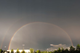 A double rainbow appears in Winchester, Virginia on June 16, 2016 after storms rolled through the region. (Courtesy Joel Griggs)