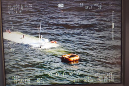 22 people were rescued from a sunken vessel off of Bloodsworth Island in the Chesapeake Bay. (Courtesy Maryland State Police)