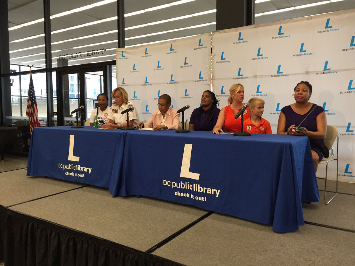The panel also included relatives of victims of gun violence and D.C. Police Chief Cathy Lanier. (WTOP/Michelle Basch)