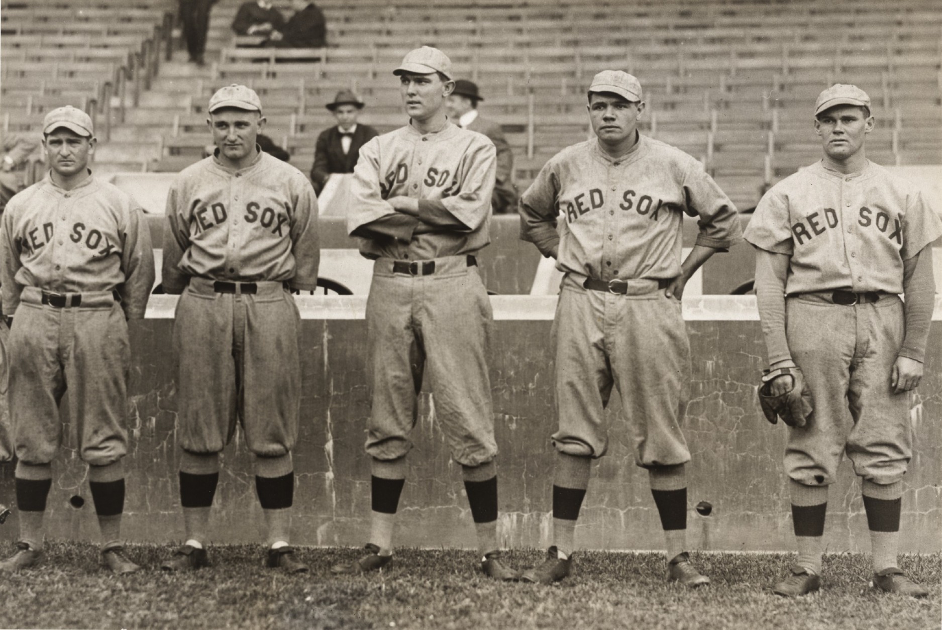 Babe Ruth and other Red Sox pitchers by Underwood & Underwood, 1915. (Courtesy National Portrait Gallery, Smithsonian Institution)