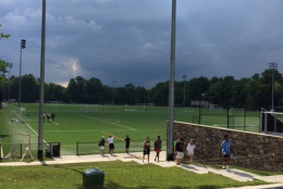 Kids being called off the field at Evergreen SportsPlex in Leesburg, Virginia on June 16, 2016. (Image sent in to talkback@WTOP.com)