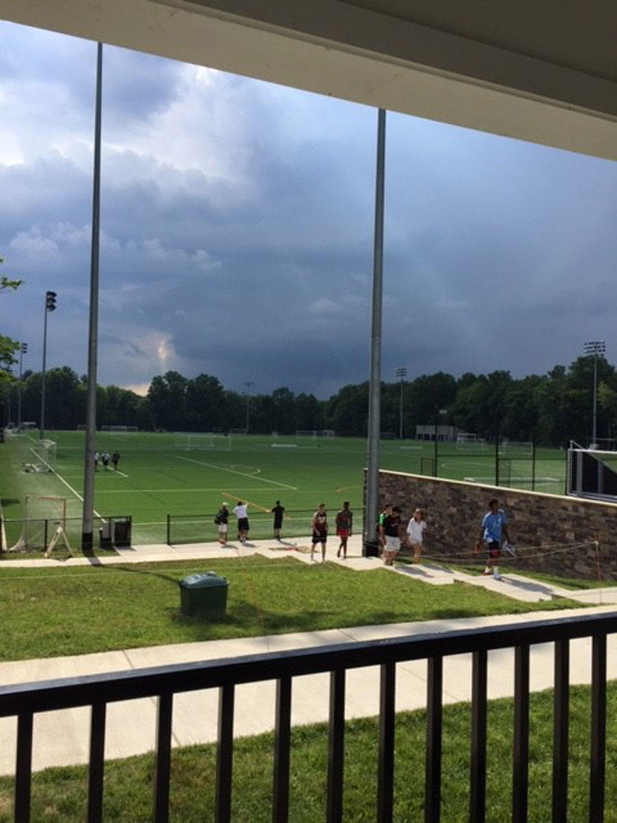 Kids being called off the field at Evergreen SportsPlex in Leesburg, Virginia on June 16, 2016. (Image sent in to talkback@WTOP.com)