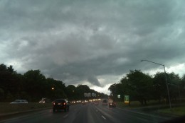 Storm clouds along I-495 heading to Silver Spring, Maryland on June 21, 2016. (Courtesy Jonas Cohen)
