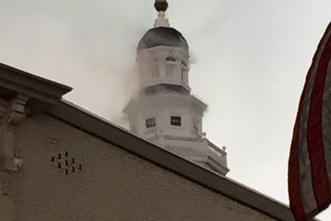 Maryland State House struck by lightning