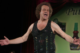 FILE - In this June 2, 2006, file photo, Richard Simmons speaks to the audience before the start of a summer salad fashion show at Grand Central Terminal in New York. Simmons told USA Today on June 5, 2016, that he was "feeling great" after being hospitalized for dehydration. (AP Photo/Tina Fineberg, File)