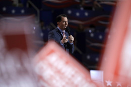 Gov. Scott Walker of Wisconsin speaks during the third day session of the Republican National Convention in Cleveland, Wednesday, July 20, 2016. (AP Photo/Matt Rourke)