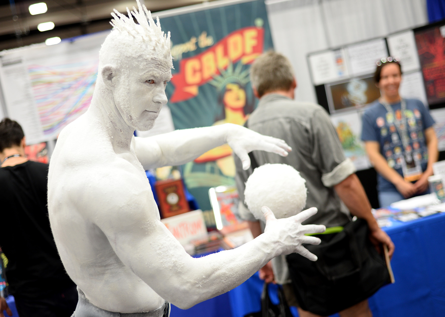Todd Schmidt, of San Diego, dressed as the Iceman, attends on day 2 of Comic-Con International on Friday, July 22, 2016, in San Diego. (Photo by Al Powers/Invision/AP)