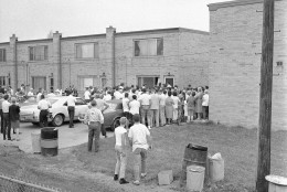 Scene outside the town house dormitory on Chicago's South Side, July 14, 1966 where eight student nurses were found slain. (AP Photo)
