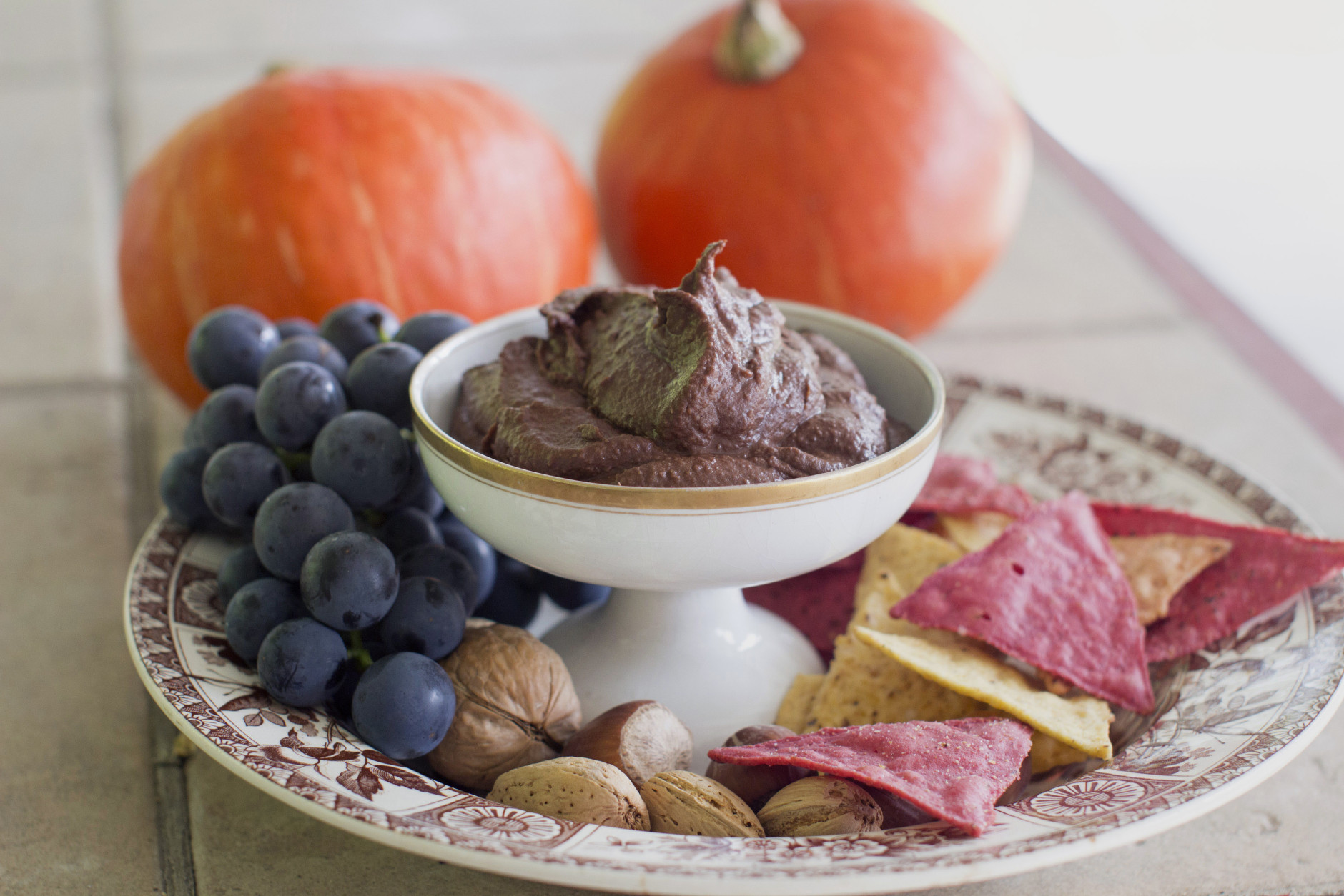 This Sept.  29, 2014, photo shows chocolate hummus in Concord, N.H. The hummus is rich, creamy and chocolatey, and thick enough to spread easily. Think of it as a slightly more textured Nutella, and every bit as sweet and delicious. (AP Photo/Matthew Mead)