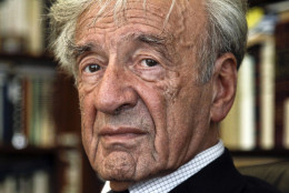 FILE -- This Sept. 12, 2012, photo shows Holocaust activist and Nobel Peace Prize recipient Elie Wiesel, 83, in his office in New York.  Weisel's latest book is titled, "Open Heart."  (AP Photo/Bebeto Matthews)