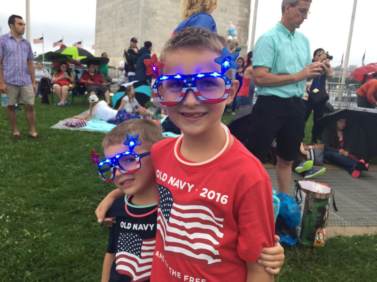 Some kids dressed in their Independence Day best on the National Mall. (WTOP/Michelle Basch)