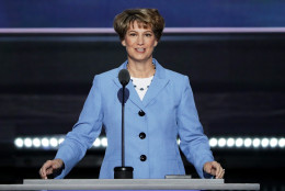 CLEVELAND, OH - JULY 20: Retired Col. Eileen Collins, former NASA Astronaut, delivers a speech on the third day of the Republican National Convention on July 20, 2016 at the Quicken Loans Arena in Cleveland, Ohio. Republican presidential candidate Donald Trump received the number of votes needed to secure the party's nomination. An estimated 50,000 people are expected in Cleveland, including hundreds of protesters and members of the media. The four-day Republican National Convention kicked off on July 18. (Photo by Alex Wong/Getty Images)