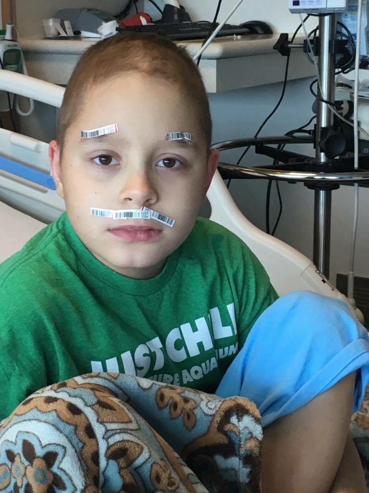 Jack Creedon, of Alexandria, Va., poses for a photo during a hospitalization. Jack, 11, suffers from acute lymphoblastic leukemia and is need of a bone marrow transplant. (Courtesy of the Creedon family)