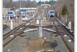 A look at the current interlocking at the Rogers Avenue Station. (Courtesy Maryland Transit Administration)