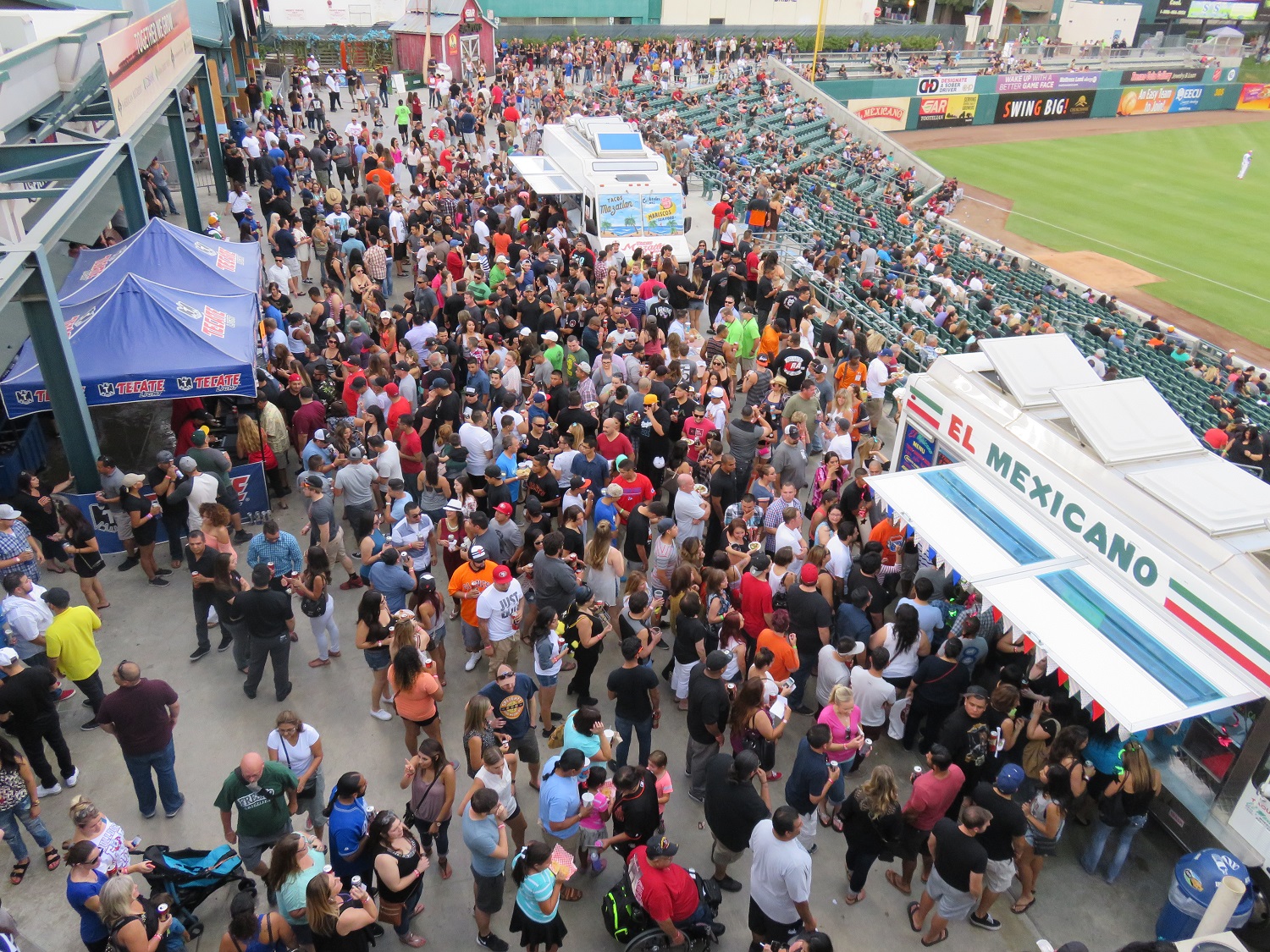 The concourses at Chukchansi Park in Fresno were so swamped that when the Taco Truck Throwdown expanded, trucks had to be moved to other places. (Fresno Grizzlies/Kiel Maddox)