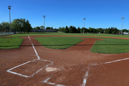 A wide angle shot of a baseball field. (Thinkstock)