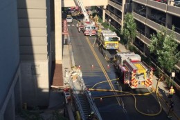 Fire trucks seen at Tysons Corner Center on July 15, 2016. (Courtesy @HSmith258/Twitter)