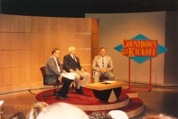 Frank Herzog on the set of the Countdown to Kickoff show in 1992. (Courtesy Tom Buckley)