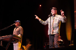 Bruce Johnston, left, and Mike Love of the band The Beach Boys perform in concert at the Modell Performing Arts Center At The Lyric on Wednesday, Feb 17, 2016, in Baltimore. (Photo by Owen Sweeney/Invision/AP)