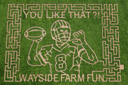 A rendering of the Kirk Cousins-themed corn maze set to open in September at the Wayside Fun Farm. (Courtesy Wayside Fun Farm).