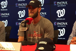There's a ski cap too, which Bryce Harper said he hopes fans can wear during the playoffs. (WTOP/Michelle Basch).